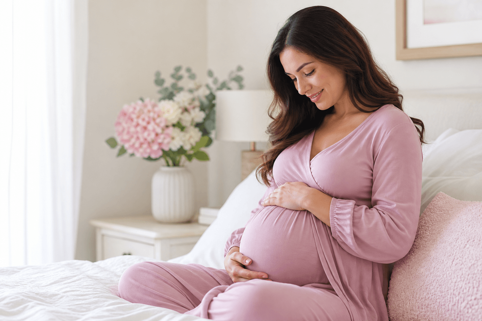 Expecting mother in a calm room